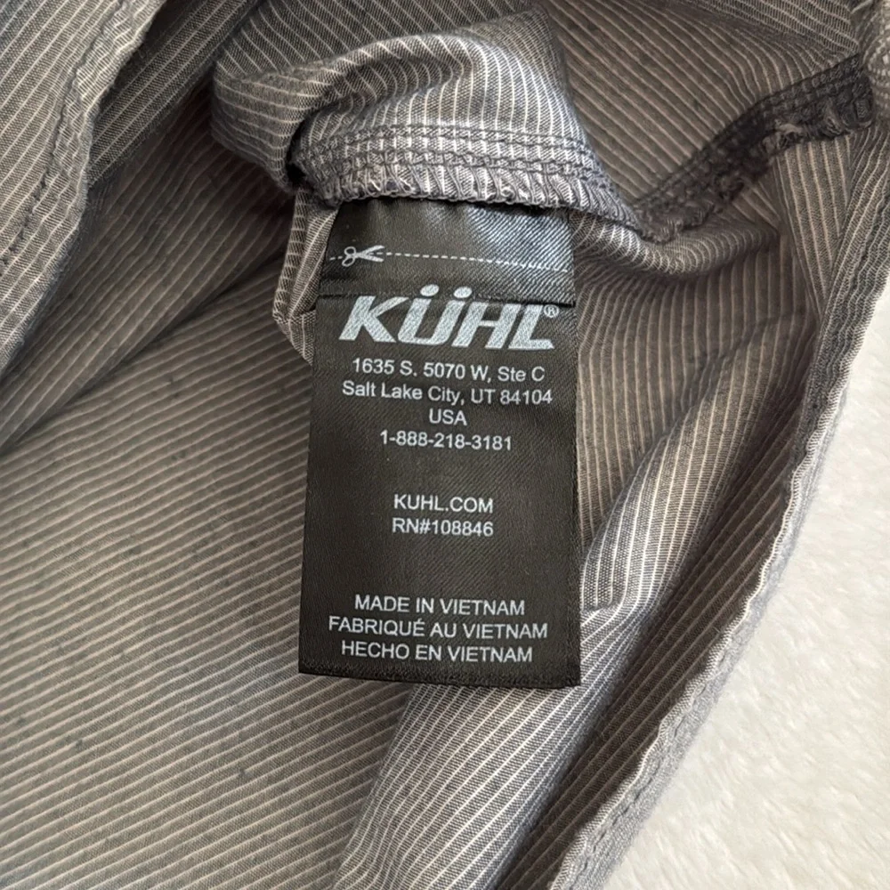Kuhl | The Ombre Short Sleeve Button Up Casual Stripe Outdoor Shirt 7348 (XL) - Picture 11 of 16